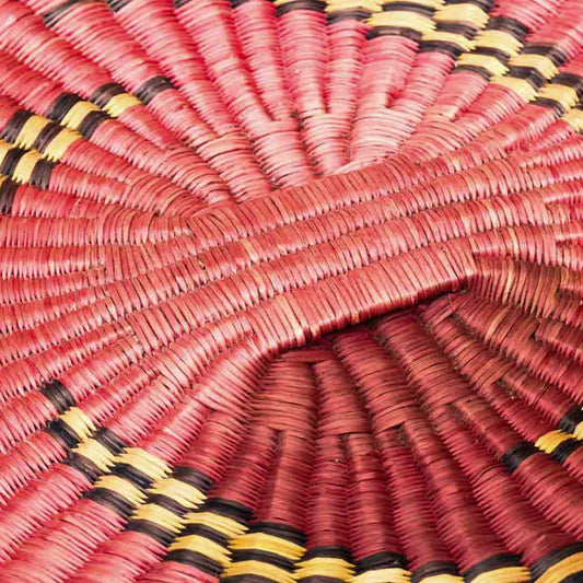 Vintage Hopi wicker plaque with Poningapu design
