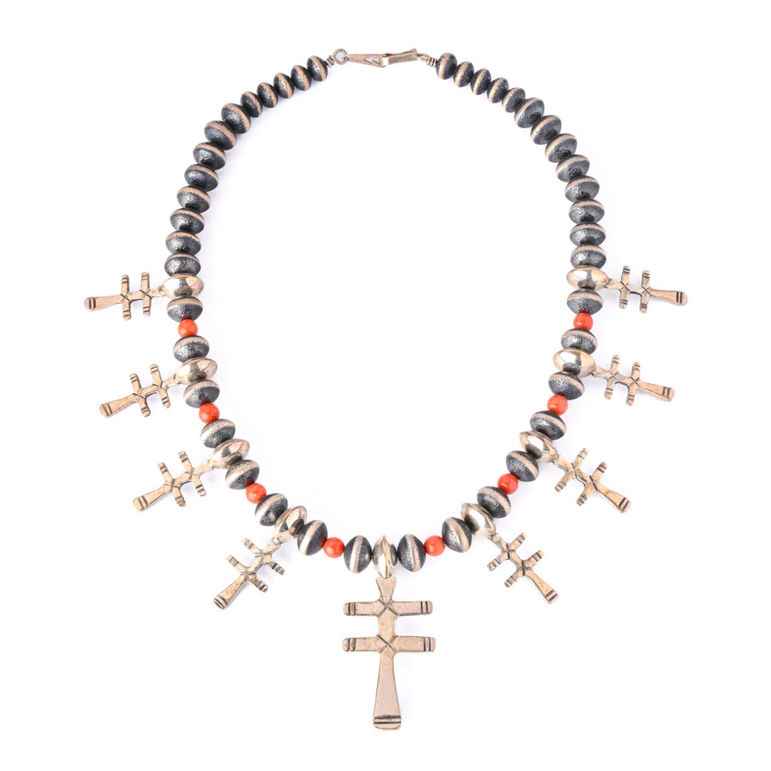 Handmade Sterling Silver Bead Necklace With Dragonflies