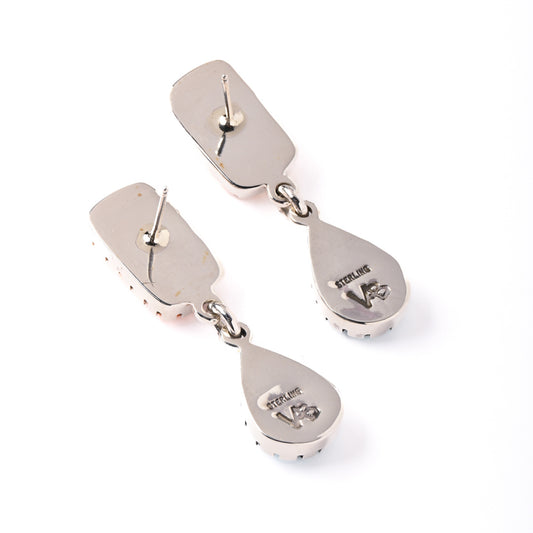 Post and Dangle Earrings with Spiny Oyster and Turquoise