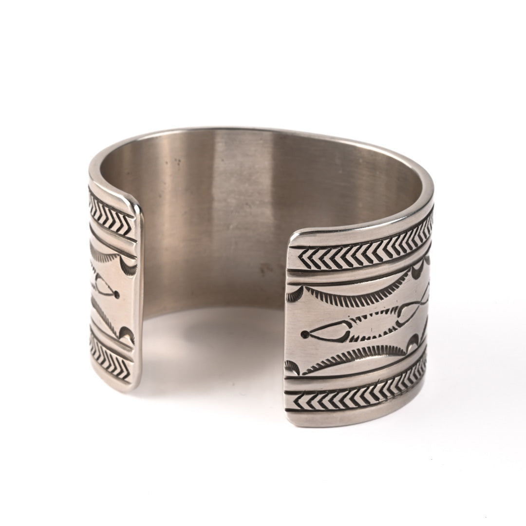 Heavy Sterling Silver Cuff With Turquoise Stone