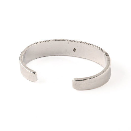 Sterling Silver Cuff With Gold Spacers And Green Turquoise Inlay