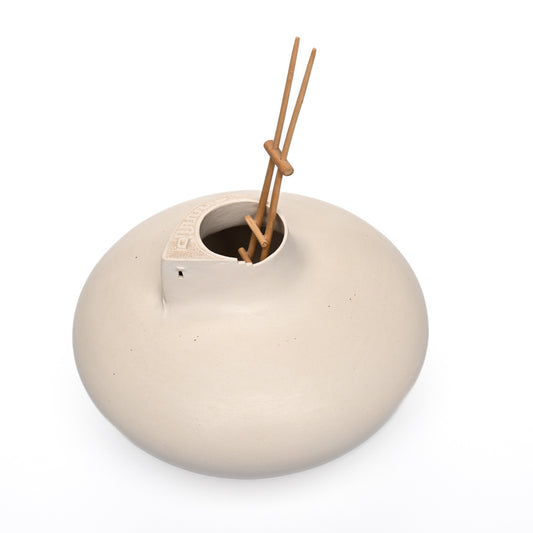 Unpainted Hand-Coiled Pot With Pueblo Decoration