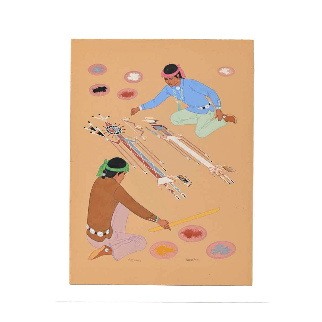 "Medicine Men Preparing a Sandpainting"
