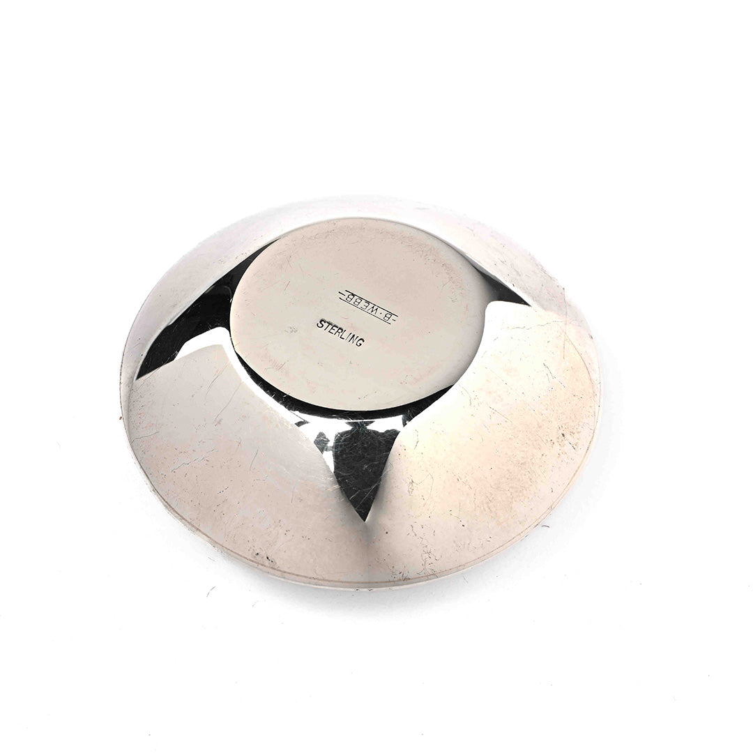 Sterling Silver Miniature Bowl with Feather Motif