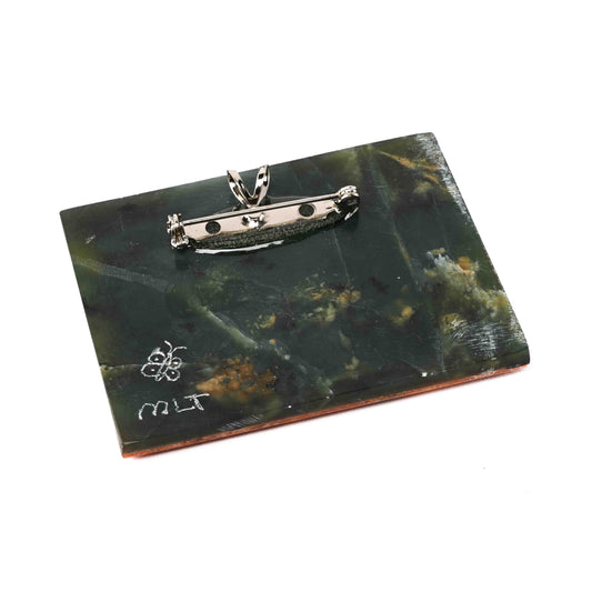 Mosaic Inlay Pin/Pendant (Turquoise, Spiny Oyster, Jet, Shell)