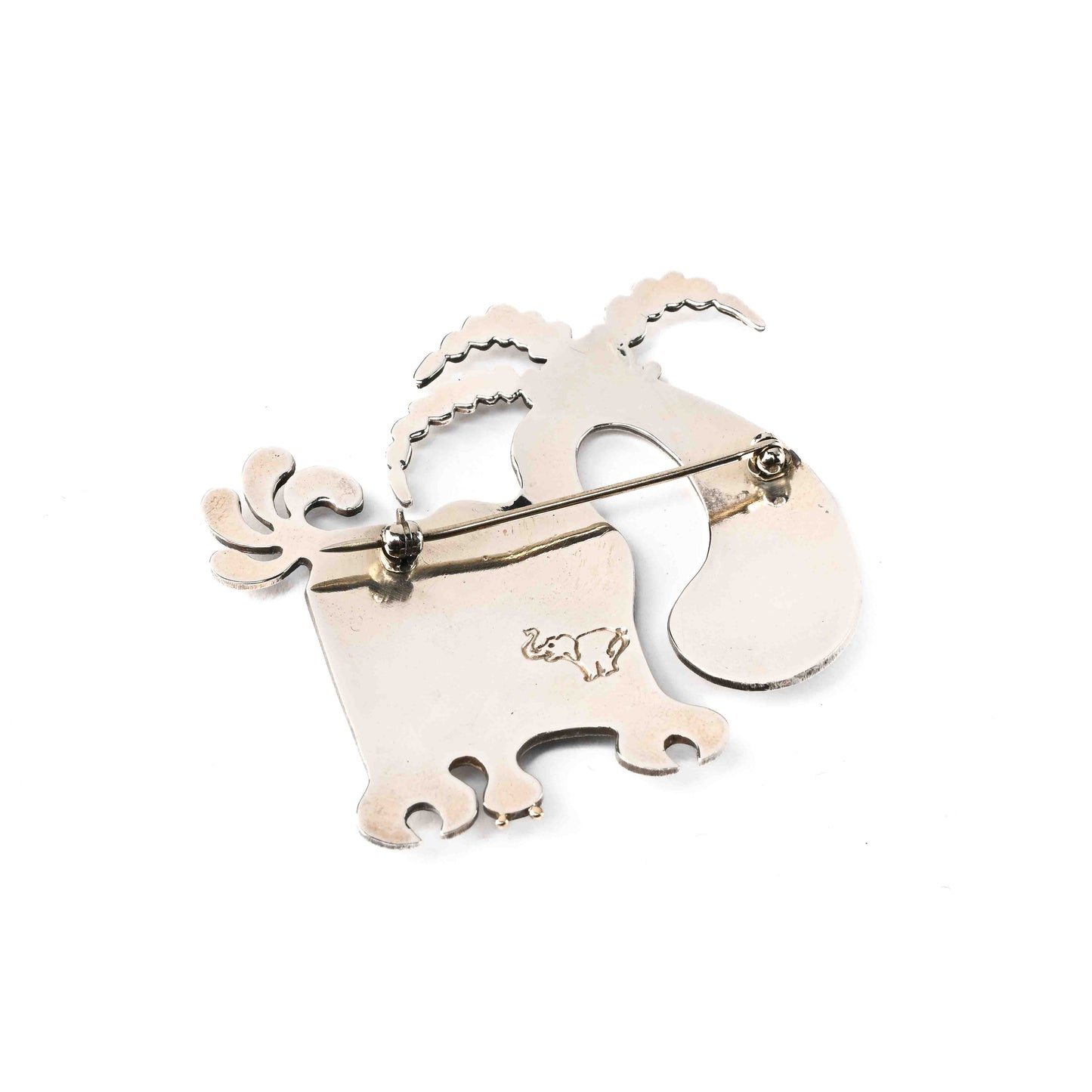 Sterling Silver Stamped Goat Pin