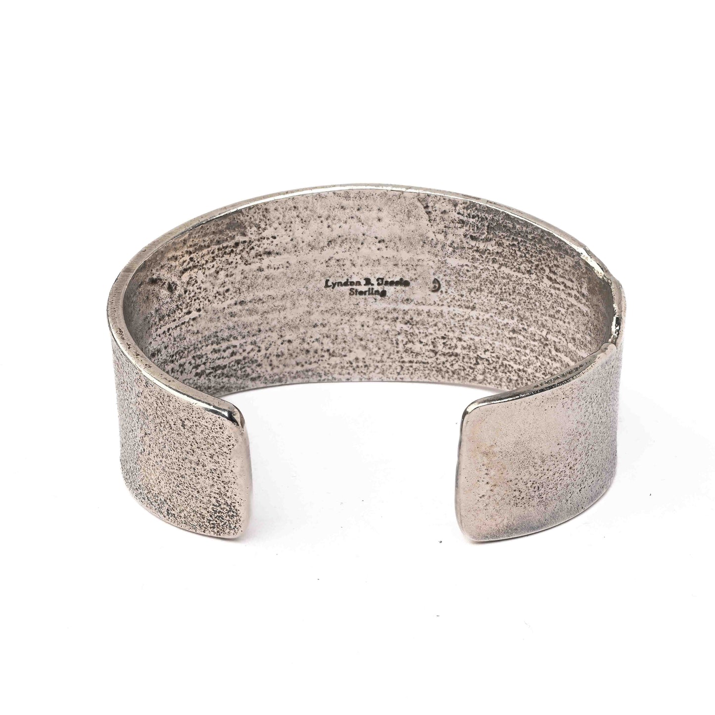 Tufa-Cast Silver Bracelet with Turquoise, Lapis & Coral Droplets