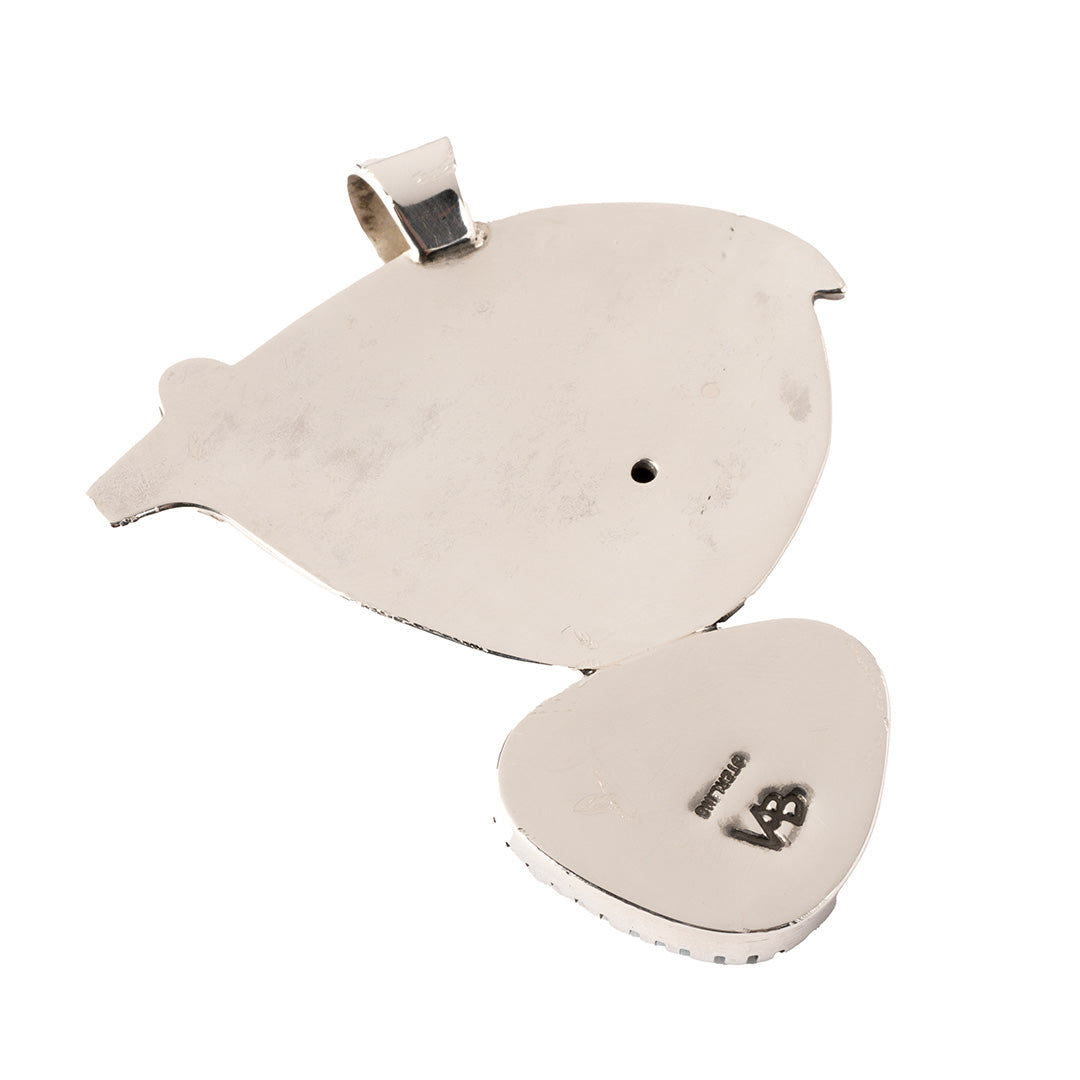 Silver Bear Pendant with Heartline