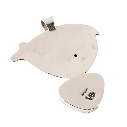 Silver Bear Pendant with Heartline