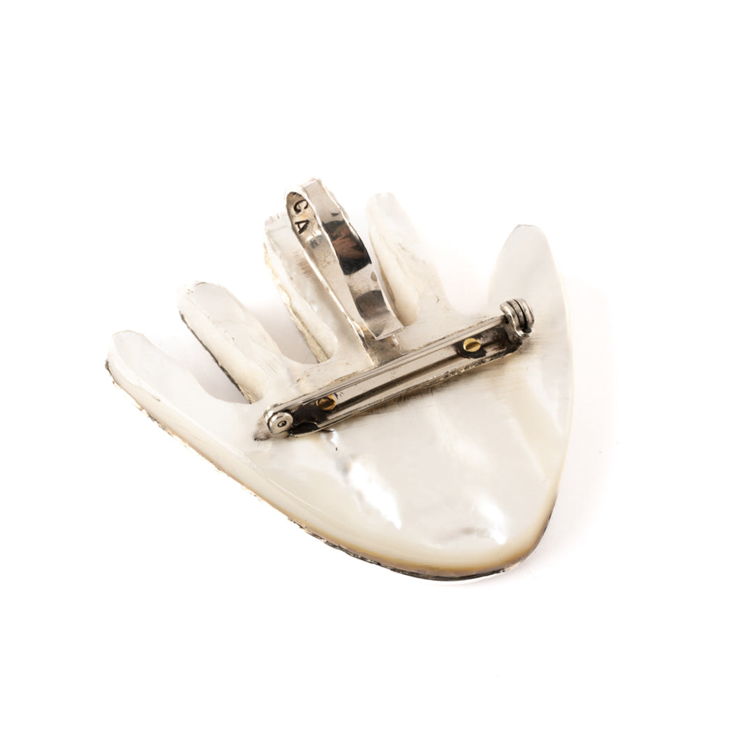 Mosaic Silver Pin/Pendant of Hand