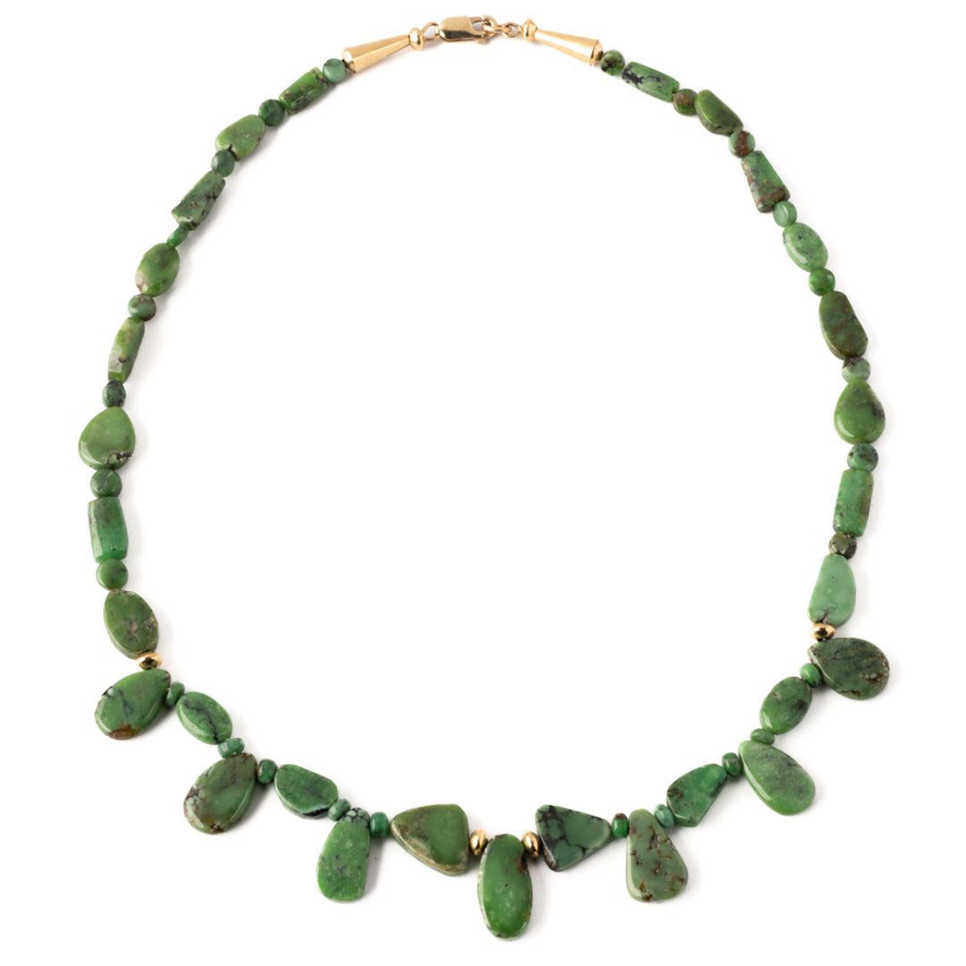 Emerald Valley Turquoise Necklace with Gold Accents