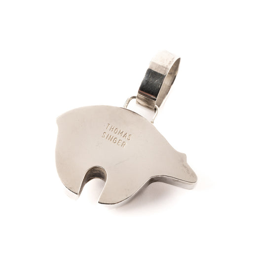 Silver Bear Pendant with Gold Overlay