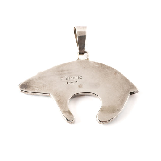 Vintage Inlay Bear Pendant