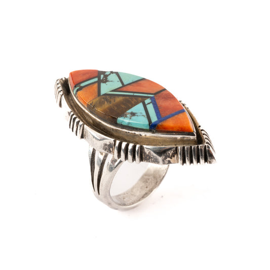 Boulder Opal & Turquoise Inlay Ring