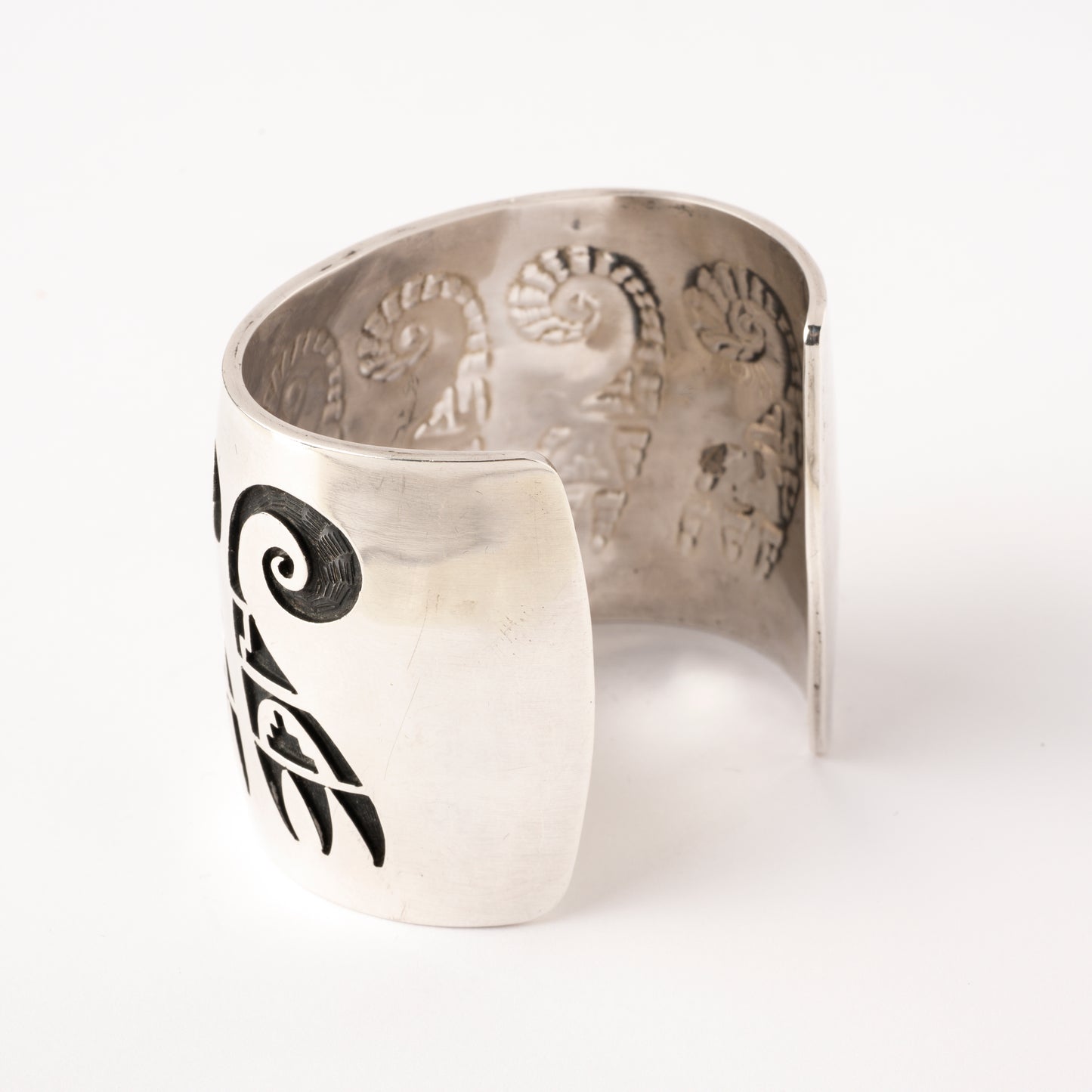 Wide Sterling Silver Overlay Cuff Bracelet