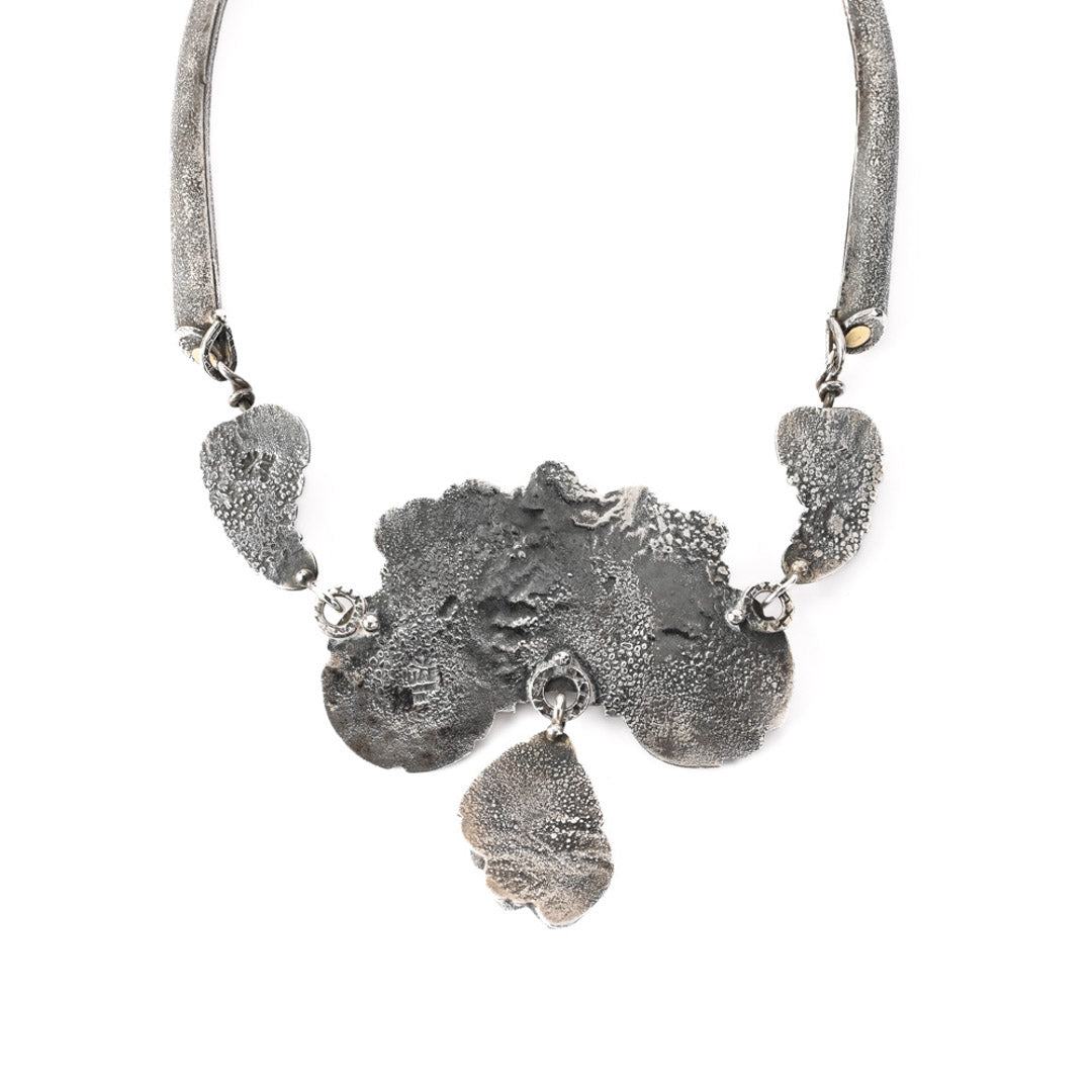 Hand-Wrought Necklace with Turquoise & Gold