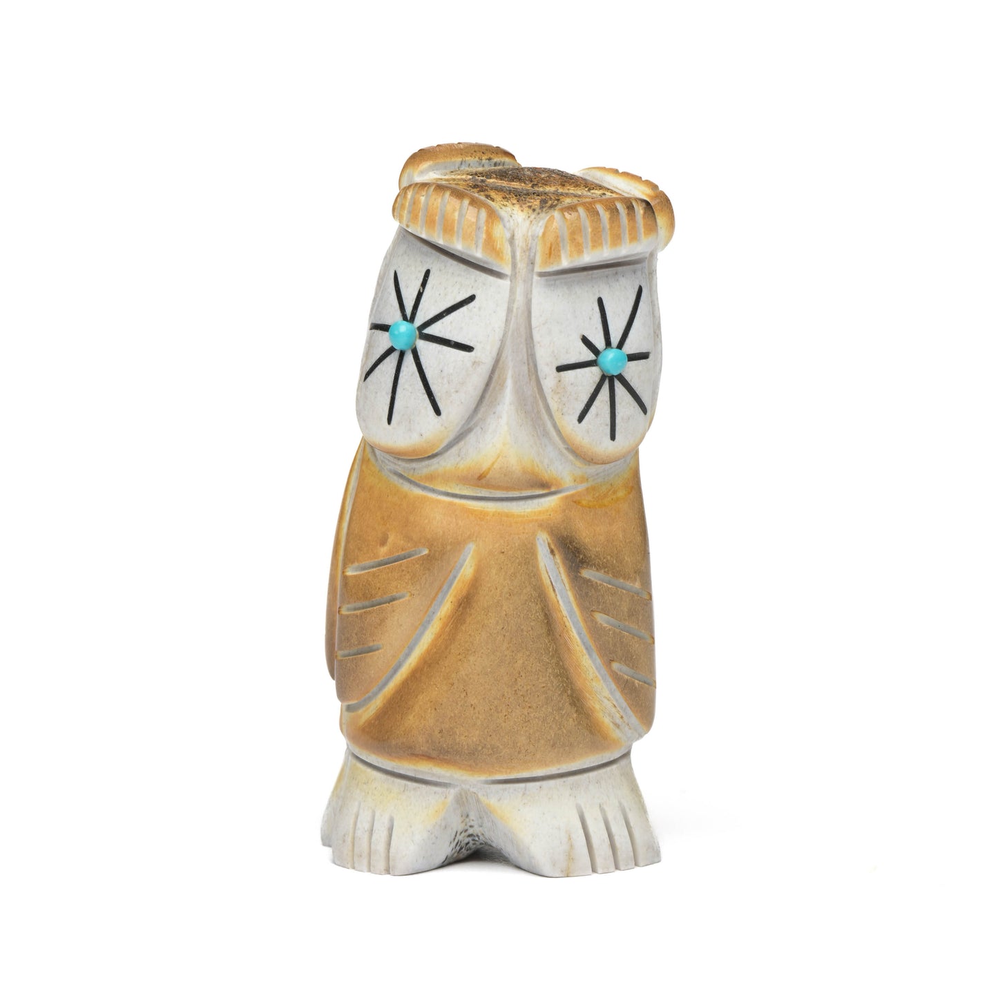 Owl Fetish Carved from Antler