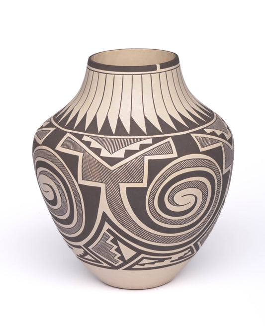 Hand-coiled, hand-made clay pot from Laguna Pueblo