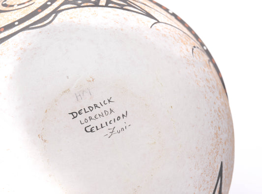 Hand-Coiled Polychrome Clay Pot With Applique Lizards and Dragonflies