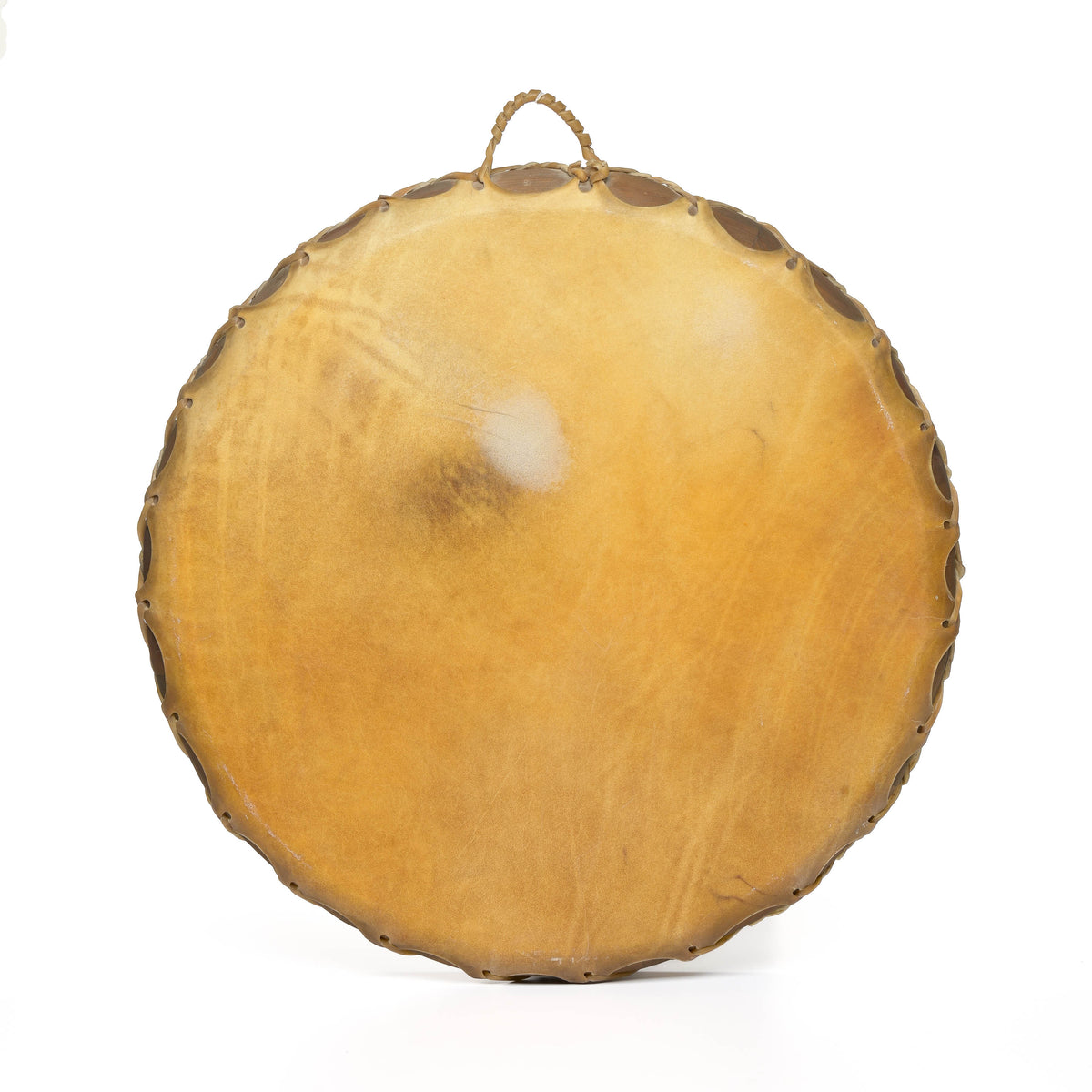 Pueblo Drum with Painted Buffalo Herd