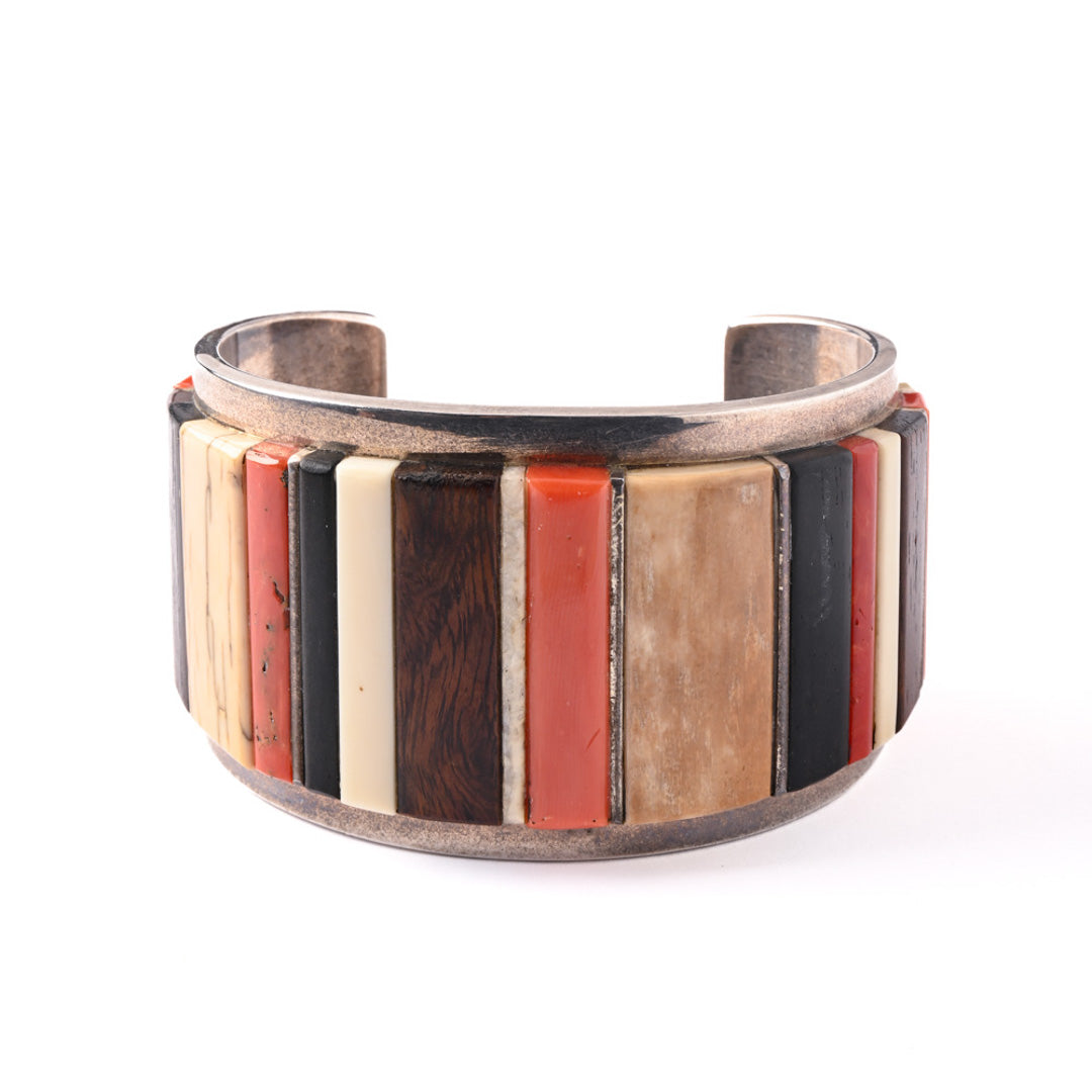 Wide Cobblestone Inlay Bracelet