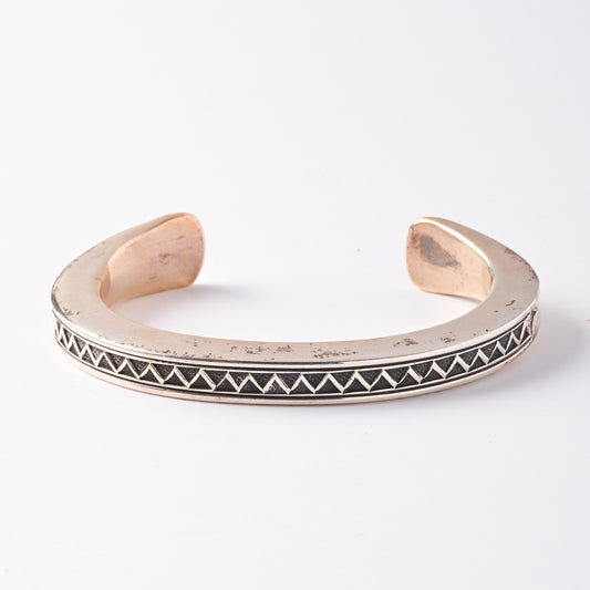 Vintage Sterling Silver Stamped Cuff Bracelet