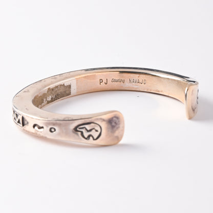 Vintage Sterling Silver Stamped Cuff Bracelet