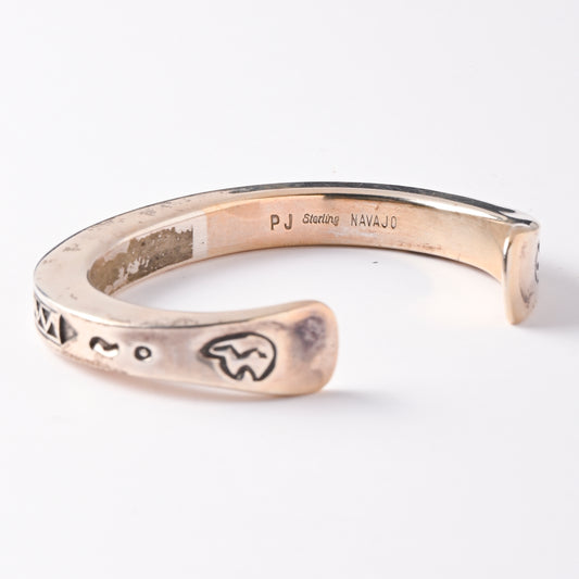 Vintage Sterling Silver Stamped Cuff Bracelet