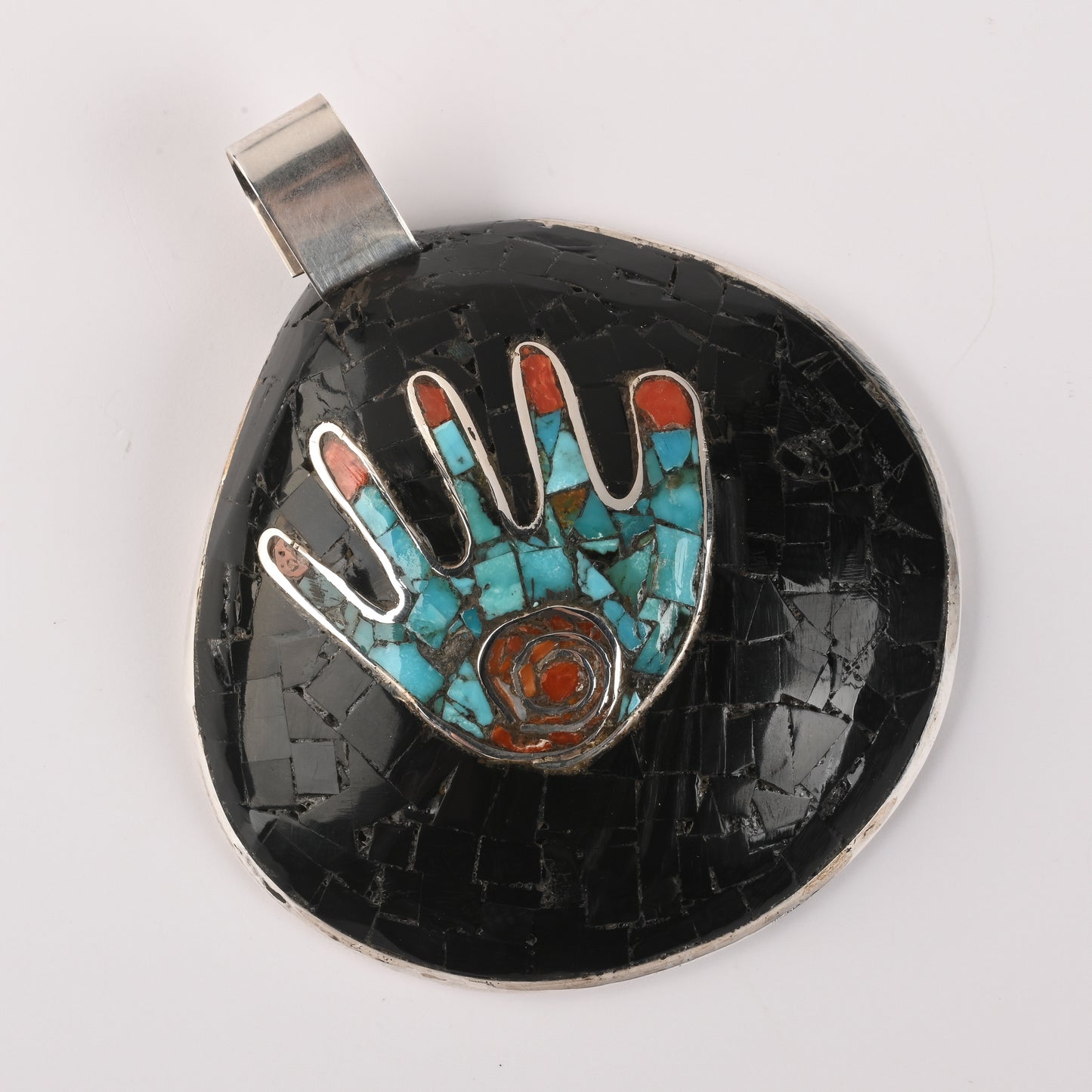 Vintage Mosaic Inlay Shell Pendant