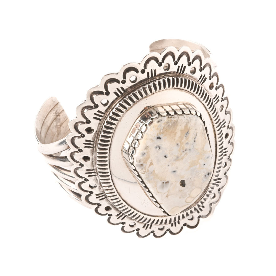 Sterling Silver Cuff With Large Stone