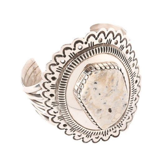 Sterling Silver Cuff With Large Stone