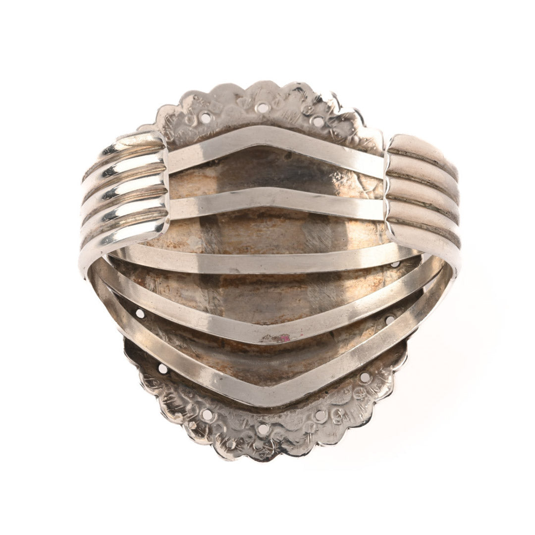 Sterling Silver Cuff With Large Stone