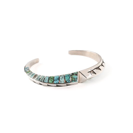 Triangle-Shaped Inlay Cuff with Turquoise