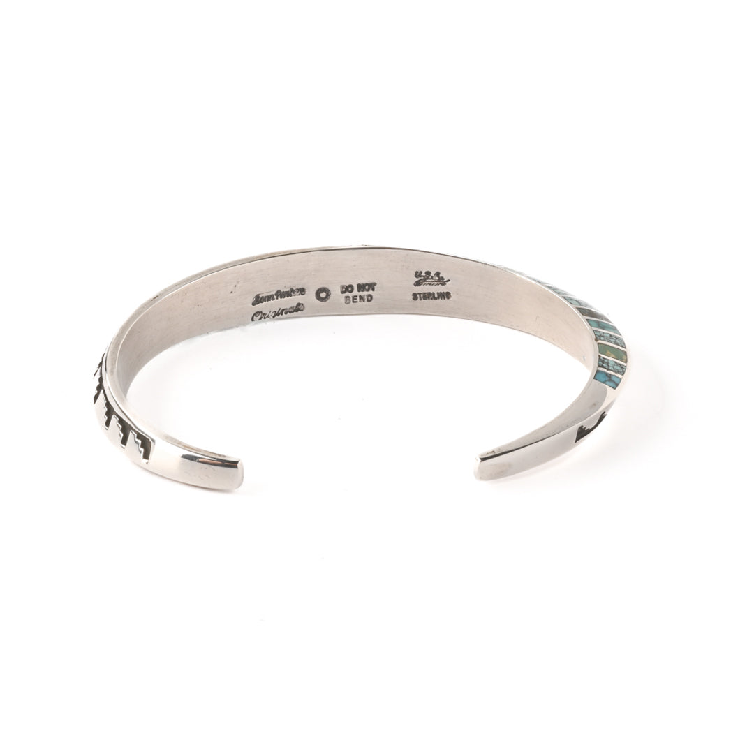 Triangle-Shaped Inlay Cuff with Turquoise