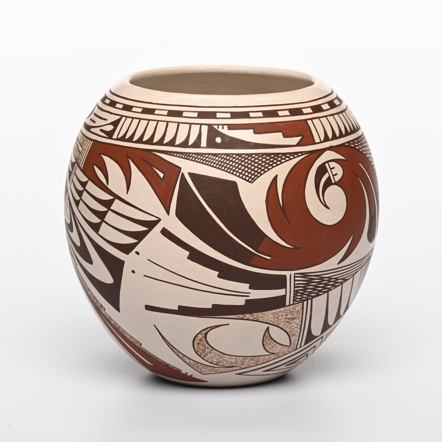 Hopi-Tewa, Hand-coiled and Hand-painted Polychrome POt