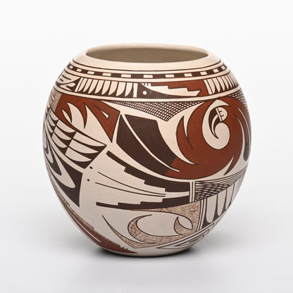 Hopi-Tewa, Hand-coiled and Hand-painted Polychrome POt