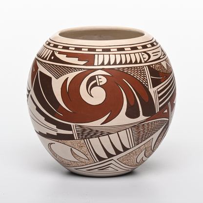 Hopi-Tewa, Hand-coiled and Hand-painted Polychrome POt