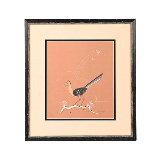 Vintage Roadrunner Gouache Painting