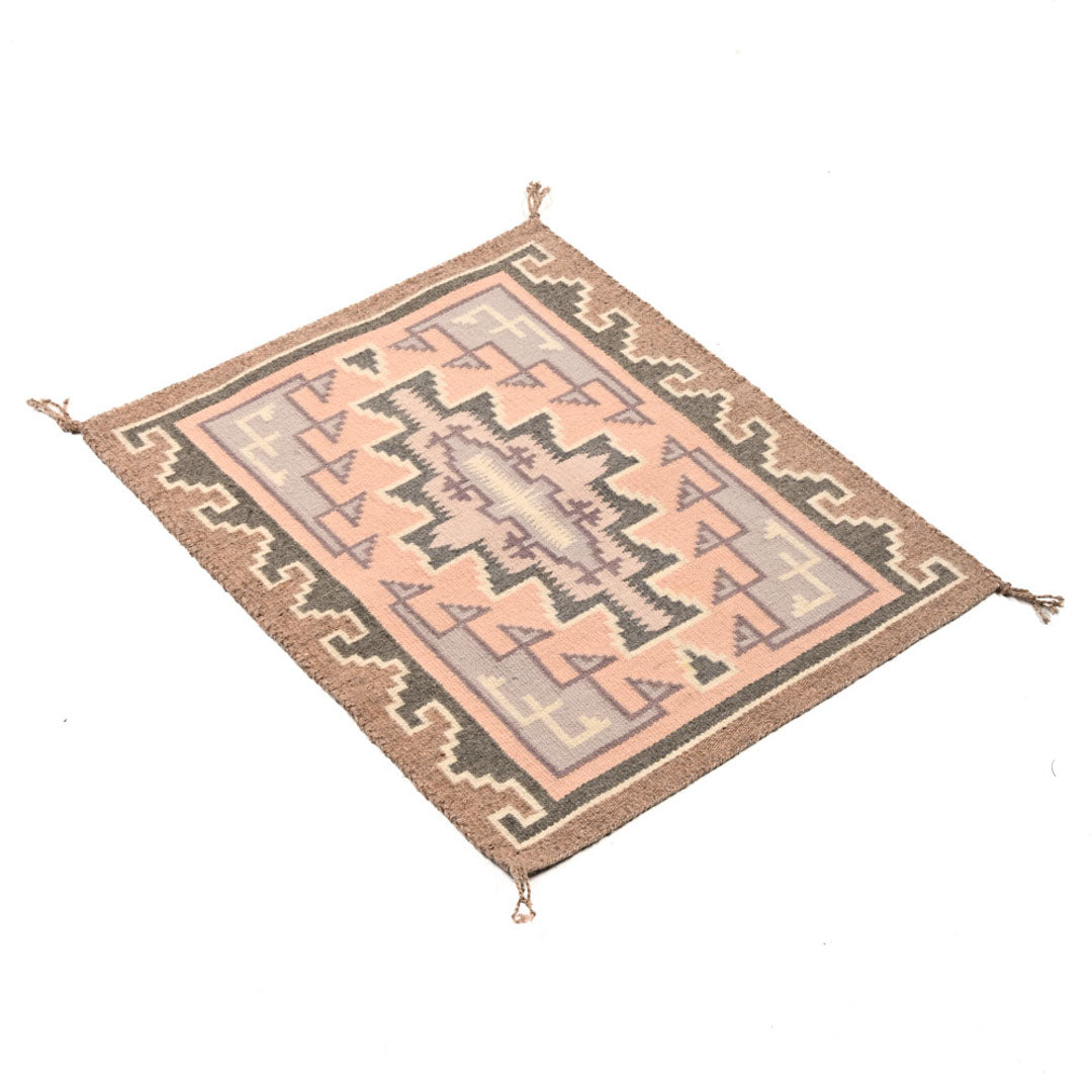 'Two Grey Hills' Pattern Rug (Pastel / Burnt Corn Palette)