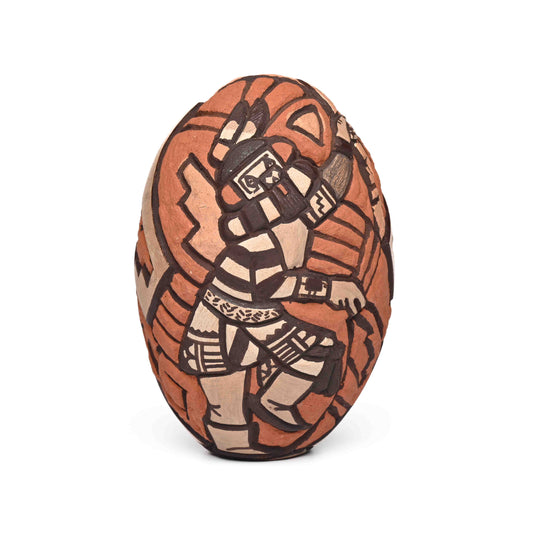 Hand-Coiled Seed pot with the incised image of a katsina