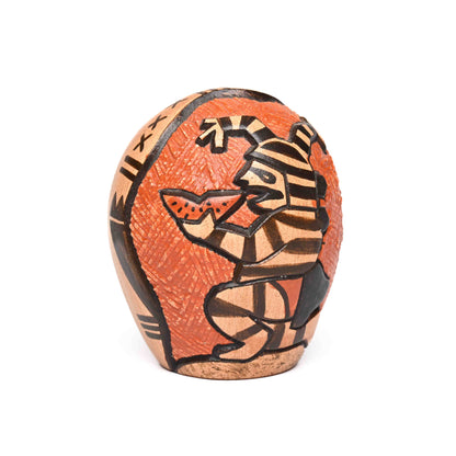 Hand-Coiled Seed Pot with the incised image of a Koshare (Sacred Clown) katsina