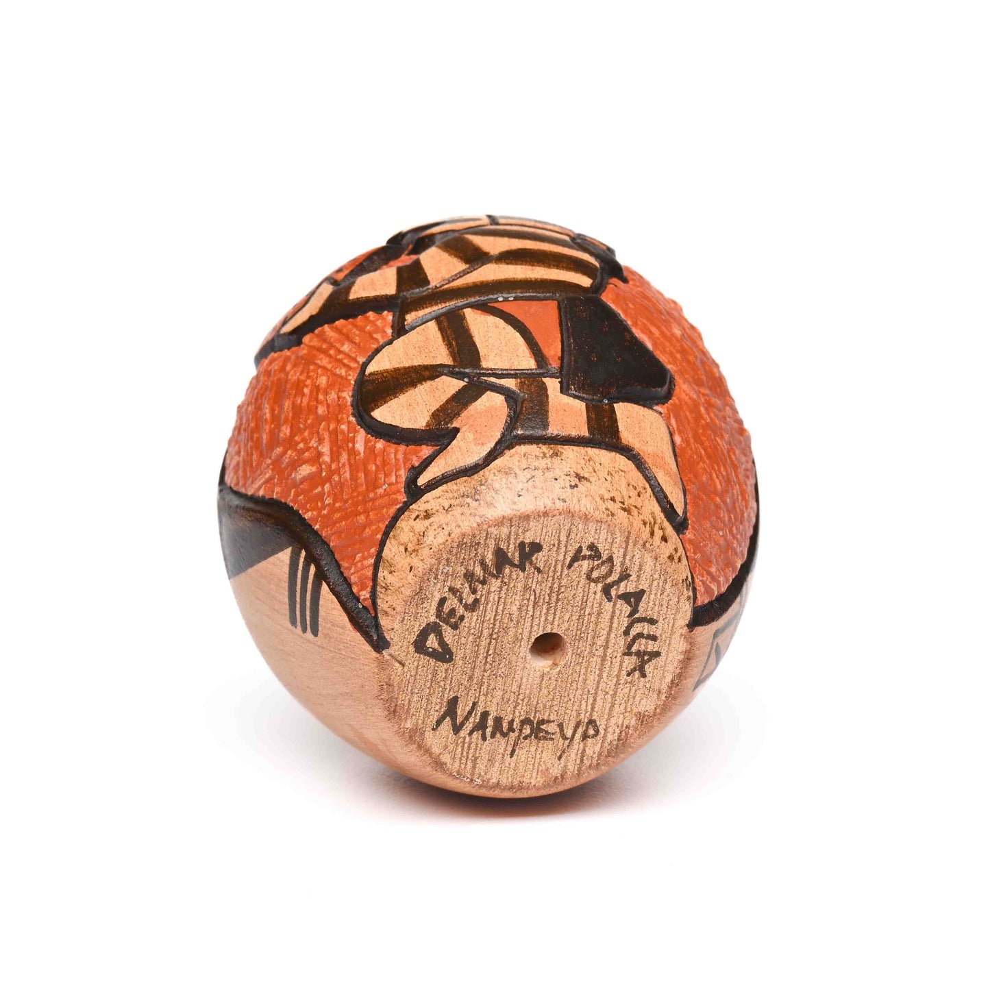 Hand-Coiled Seed Pot with the incised image of a Koshare (Sacred Clown) katsina