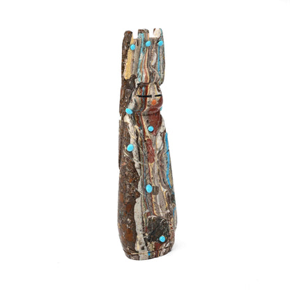 Corn maiden fetish with jet eyes and turquoise decorations