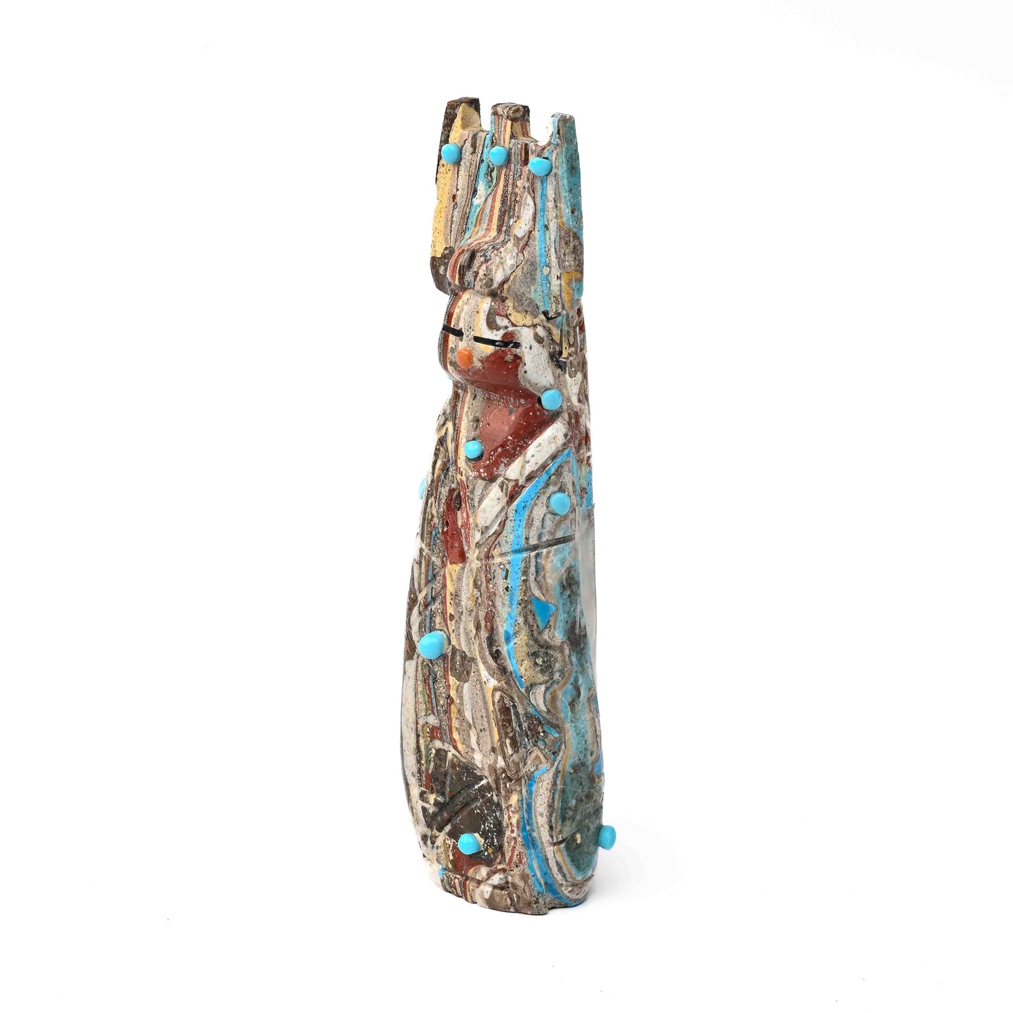Corn maiden fetish with jet eyes and turquoise decorations