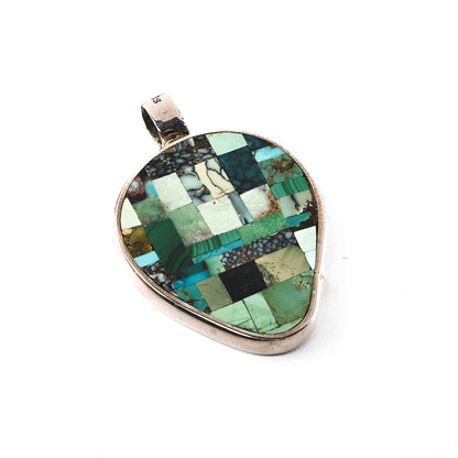 Sterling Silver Inlay Reversible Pendant