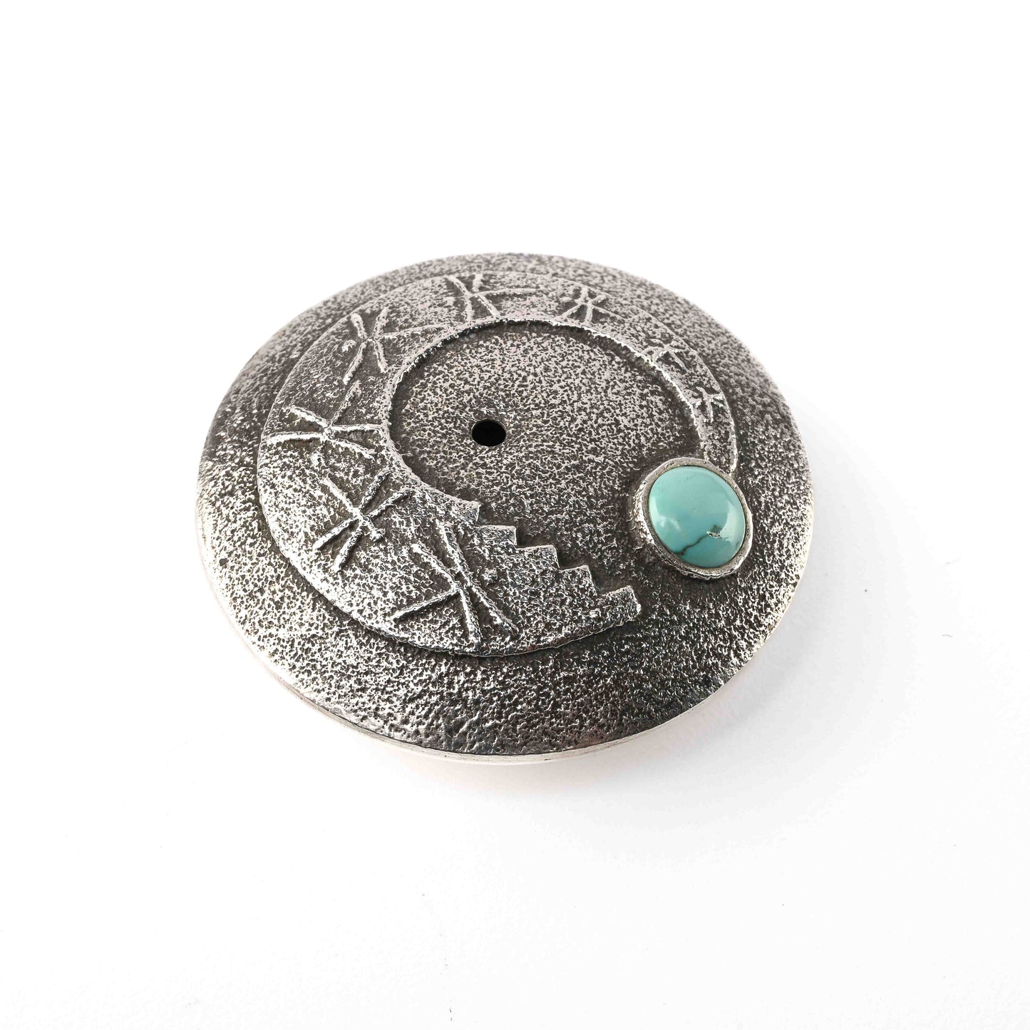 Sterling Silver Tufa-Cast Seed Pot Pendant with Dragonflies