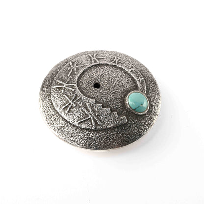 Sterling Silver Tufa-Cast Seed Pot Pendant with Dragonflies