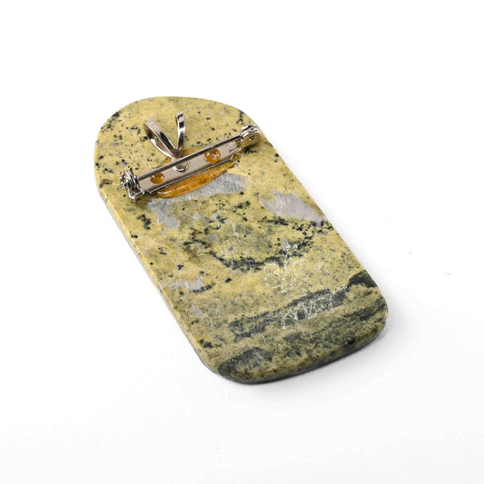 Mosaic Inlay Pin/Pendant (Turquoise, Jet, Mother-of-Pearl)