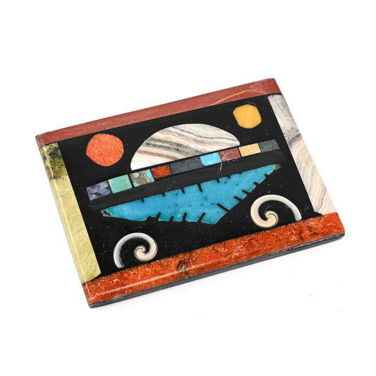 Mosaic Inlay Pin/Pendant (Turquoise, Spiny Oyster, Jet, Shell)