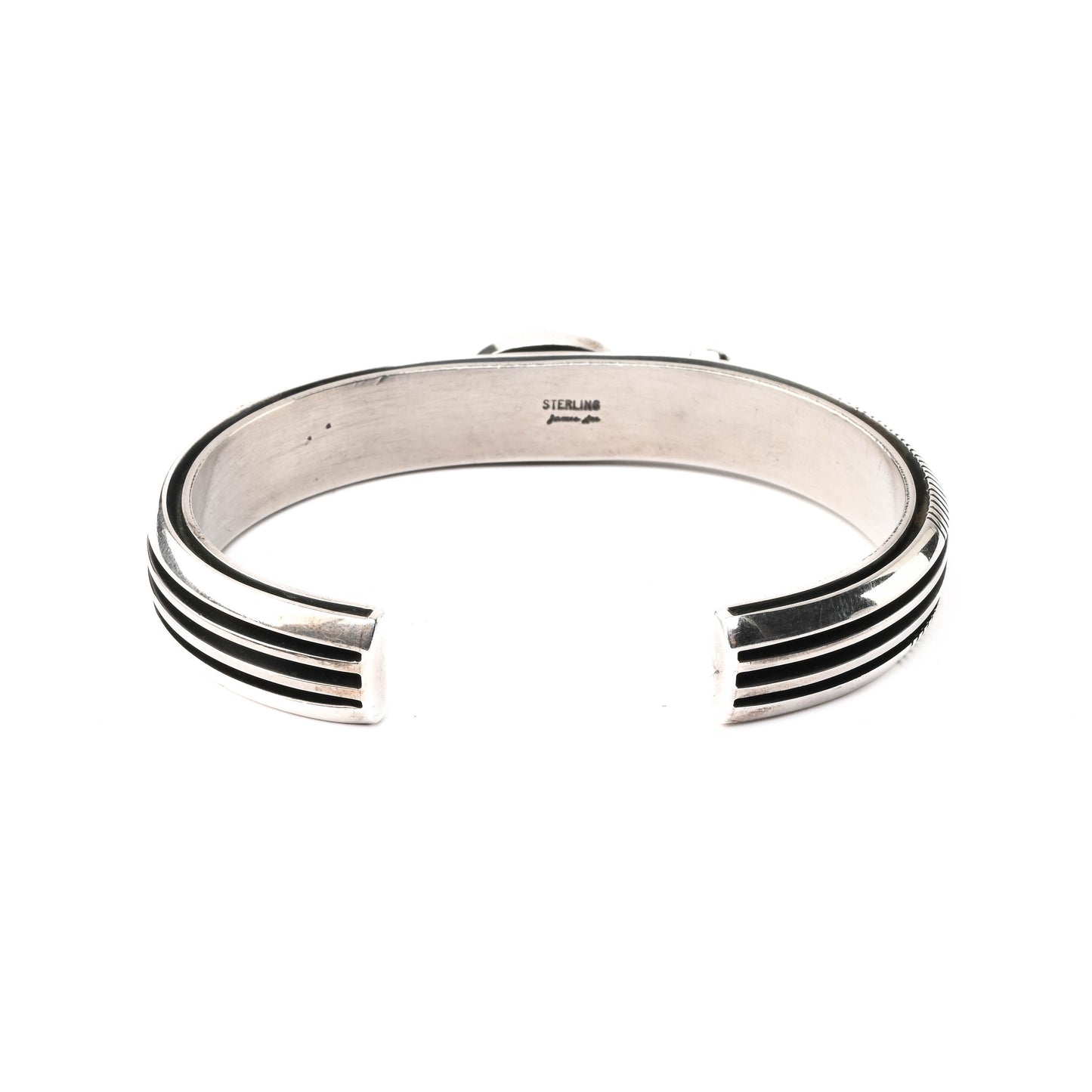 Vintage Sterling Silver Cuff Bracelet with Lapis